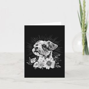 Cartão Borda Terrie Dog Lover Estilo Retro Tatuagem