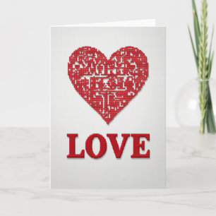 Cartão Bordado de Amor Clássico