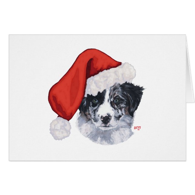 Cartão Border Collie Christmas (Frente Horizontal)
