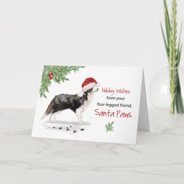 Cartão Border Collie Christmas from Dog in Enny Papais no (Frente)