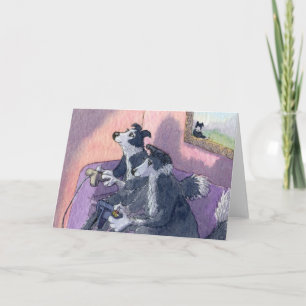 Cartão Border Collie Dog  Videogamers, Concentration CARD