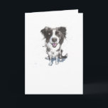 Cartão Border Collie, funny Dog illustration Birthday<br><div class="desc">Ink and watercolour Border Collie design. This is a lively, expressive and illustrative drawing with line variations, marks and splatters caused by the vigorous use of a traditional dip pen and watercolour Splashes, this gives the Artwork a fresh and immediate style where my 'working out' can be seen and enjoyed....</div>