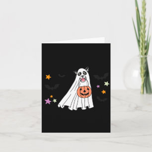 Cartão Border Collie Preto E Branco Boo Cachorro Hallowee