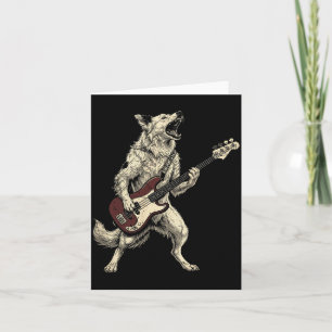 Cartão Border Collie Rock Engraçado Tocando Violão Cão Re