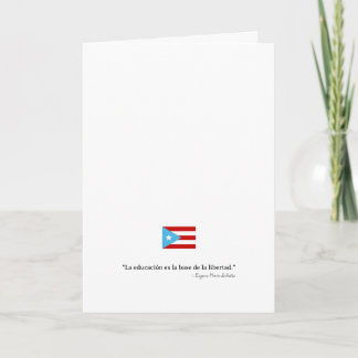 Cartão Boricua Graduation Card – Puerto Rico Flag Hostos