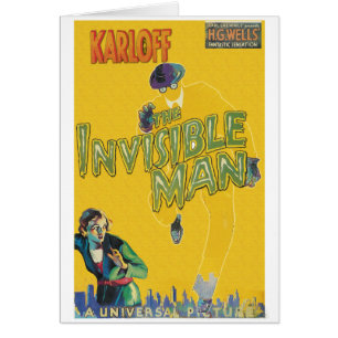 Cartão Boris Karloff como o homem invisível