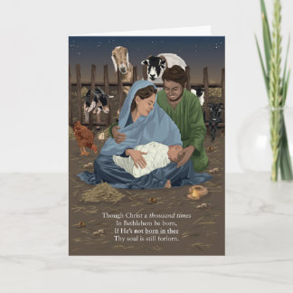 Cartão Born in Thee Nativity Christmas Card