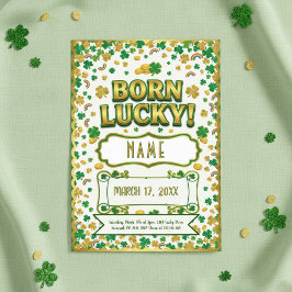 Cartão Born Lucky St. Patrick’s Day Birthday Invitation