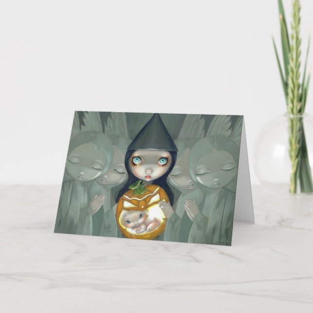 Cartão "Born of a Pumpkin" Greeting Card (Frente)