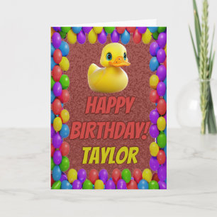 Cartão Borracha Pato Personalizado Saudação Aniversário