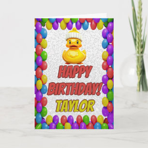 Cartão Borracha Pato Personalizado Saudação Aniversário