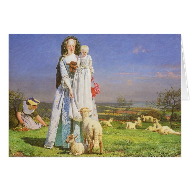 Cartão Borregos Baa bonito por Ford Madox Brown (Frente Horizontal)