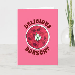 Cartão Borscht Leste Europeu Beet Beet Sopa