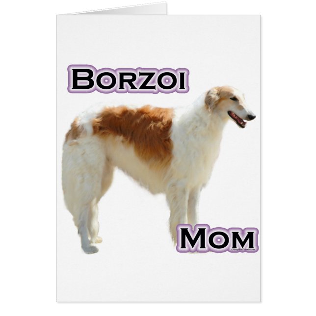Cartão Borzoi Mãe 4 (Frente)