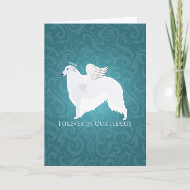 Cartão Borzoi Pet Loss Sympathy Design (Frente)