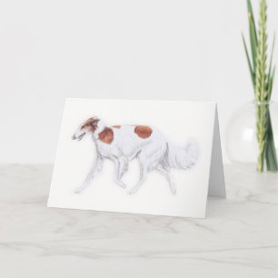 Cartão Borzoi Russian Wolfhound Dog Art Greeting Card