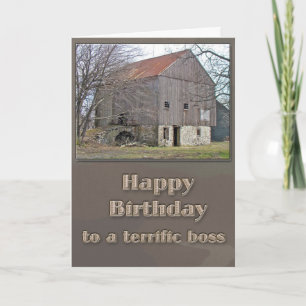 Cartão Boss Birthday Old Pennsylvania Bank Barn
