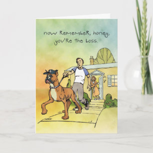 Cartão Bossy Boxer - Funny Birthday Card