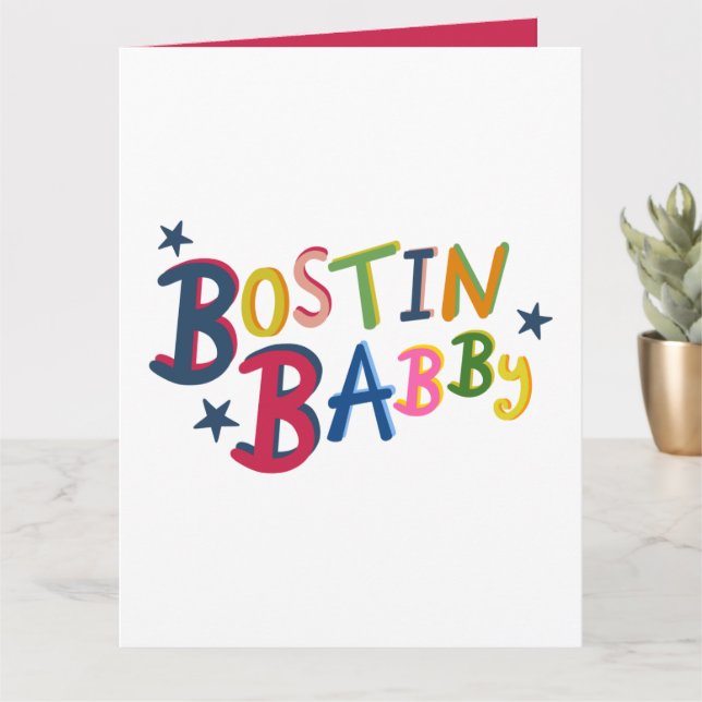 Cartão BOSTIN BABBY Black Country escreve New Baby Card (Planta pequena)