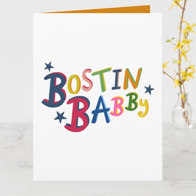 Cartão BOSTIN BABBY Black Country escreve New Baby Card (Flor Amarela)