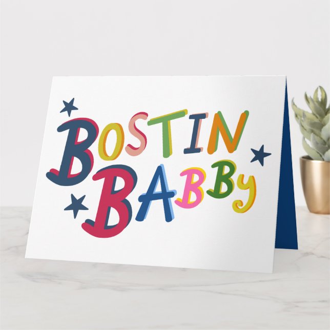 Cartão BOSTIN BABBY Black Country escreve New Baby Card (Planta pequena)