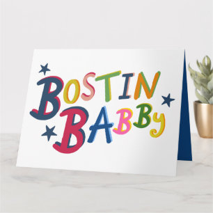 Cartão BOSTIN BABBY Black Country escreve New Baby Card