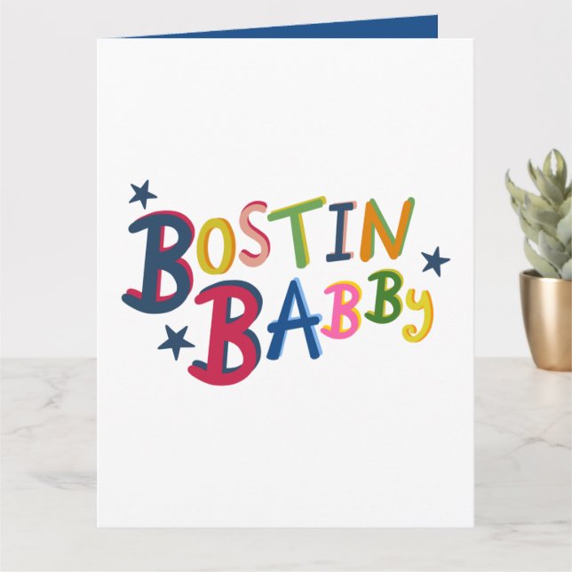 Cartão BOSTIN BABBY Black Country escreve New Baby Card (Planta pequena)