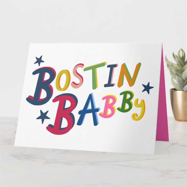 Cartão BOSTIN BABBY Black Country escreve New Baby Card (Planta pequena)