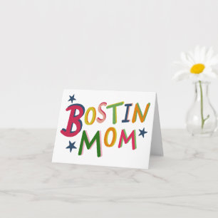 Cartão Bostin Mãe País Negro Aniversário ou Dia de as mãe
