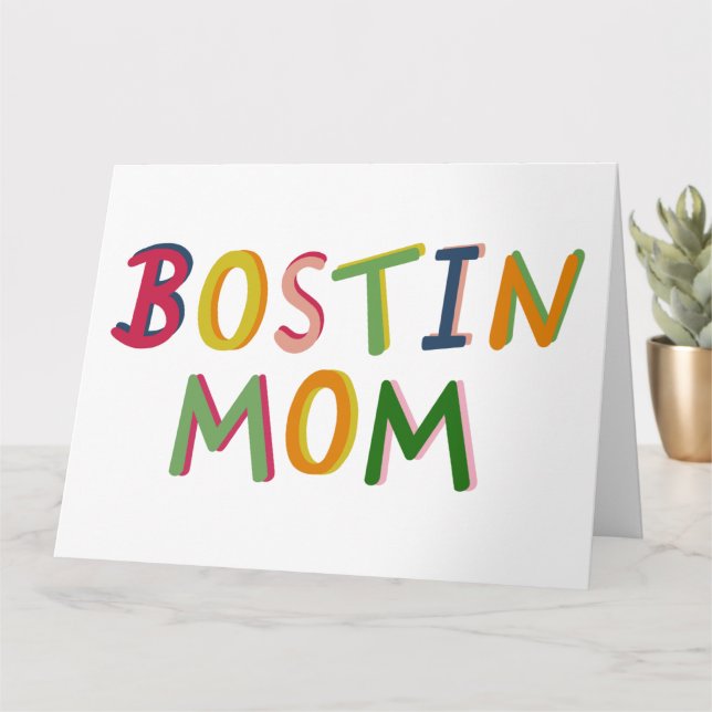Cartão Bostin Mãe País Negro Aniversário ou Dia de as mãe (Planta pequena)