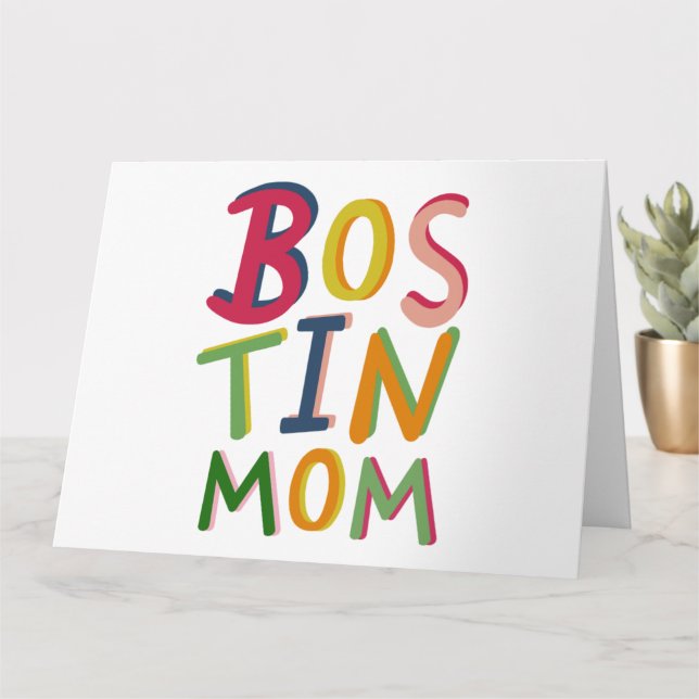 Cartão Bostin Mãe País Negro Aniversário ou Dia de as mãe (Planta pequena)