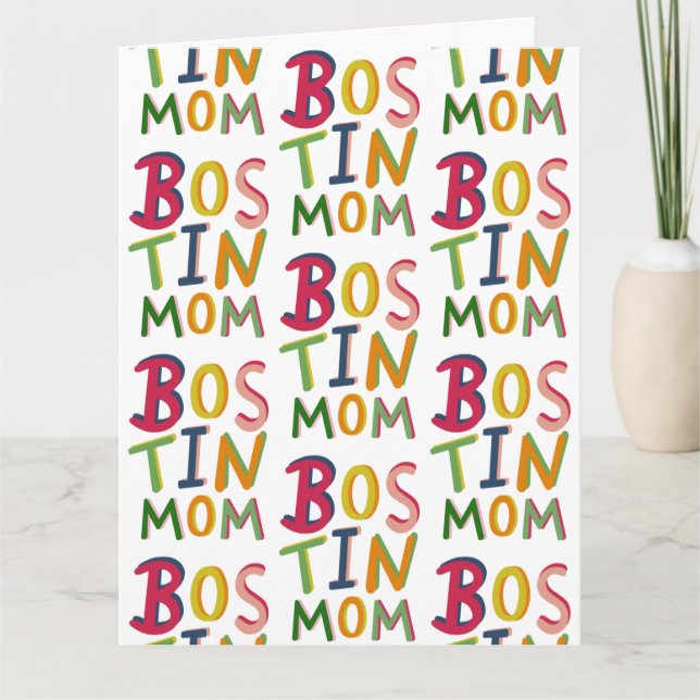 Cartão Bostin Mãe País Negro Aniversário ou Dia de as mãe (Frente)