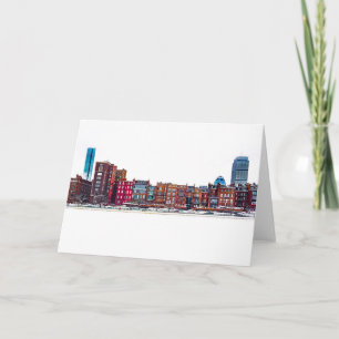 Cartão Boston Back Bay Skyline in the snow