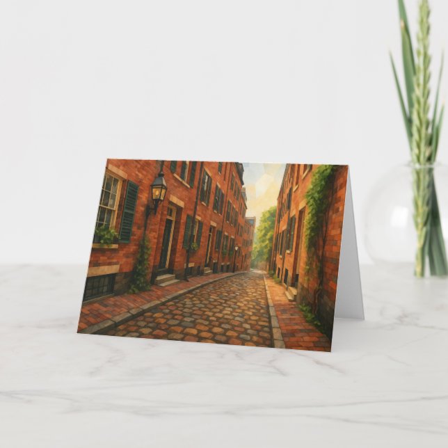 Cartão Boston Beacon Hill Watercolor Card (Frente)
