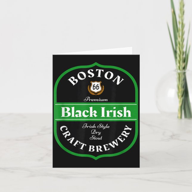 Cartão Boston Craft Brewery Boston Black Irish Stout Nove (Frente)