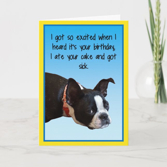 Cartão Boston de aniversário doente (Frente)