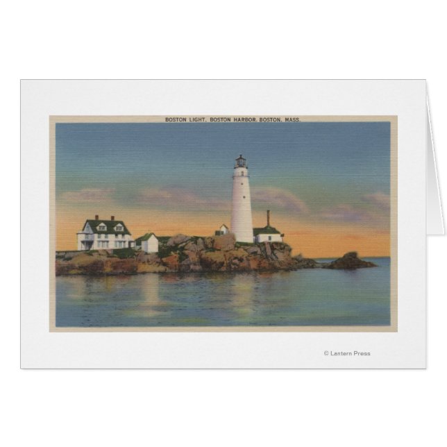 Cartão Boston, Farol MABoston no Porto de Boston 2 (Frente Horizontal)