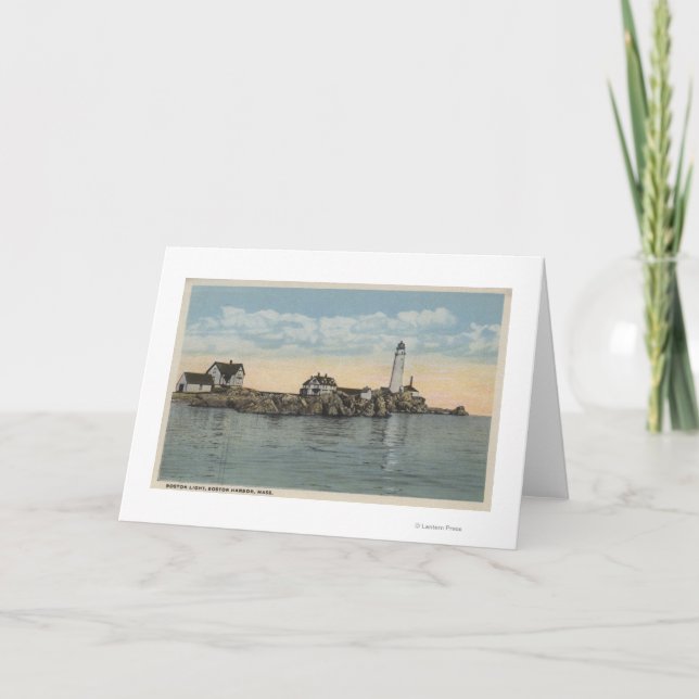 Cartão Boston, MABoston Lighthouse at Boston Harbor (Frente)