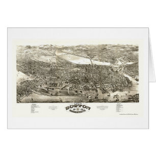 Cartão Boston, mapa panorâmico das MÃES - 1880