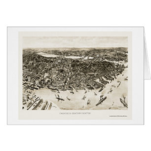 Cartão Boston, mapa panorâmico das MÃES - 1905