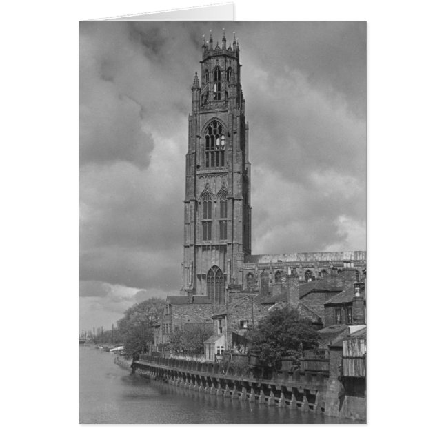 Cartão Boston Stump e River Welland, Lincolnshire (Frente)