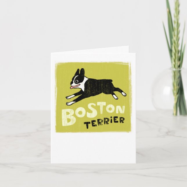 Cartão Boston Terrier (Frente)