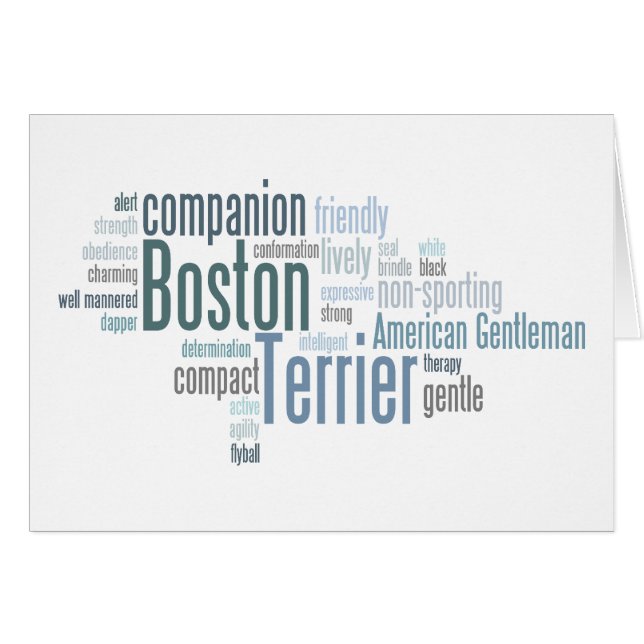 Cartão Boston Terrier (Frente Horizontal)