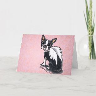 Cartão Boston Terrier Angel Custom