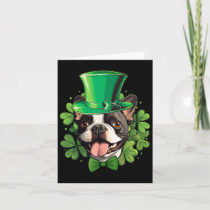 Cartão Boston Terrier engraçado do Dia de São Patrício