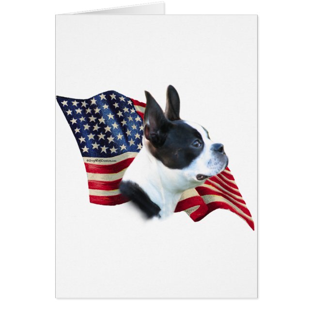 Cartão Boston Terrier Flag (Frente)