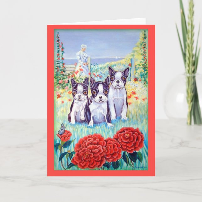 Cartão Boston Terrier Greeting Cards (Frente)