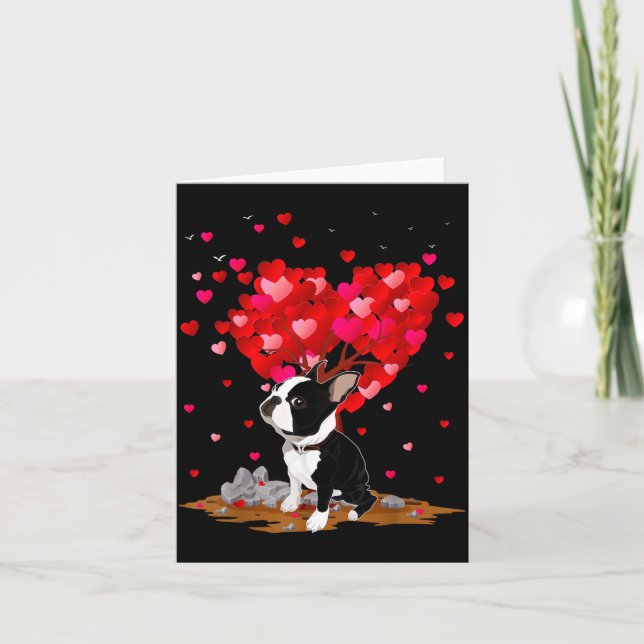 Cartão Boston Terrier Lover Heart Shape Boston Terrier Va (Frente)