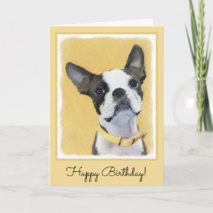 Cartão Boston Terrier Painting - Cute Original Dog Art