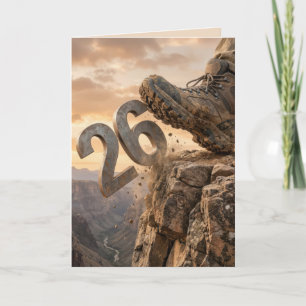 Cartão Bota de caminhada Ano Novo 2027